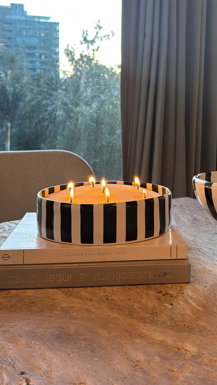 Eclipson Striped Candle - Nook & Co