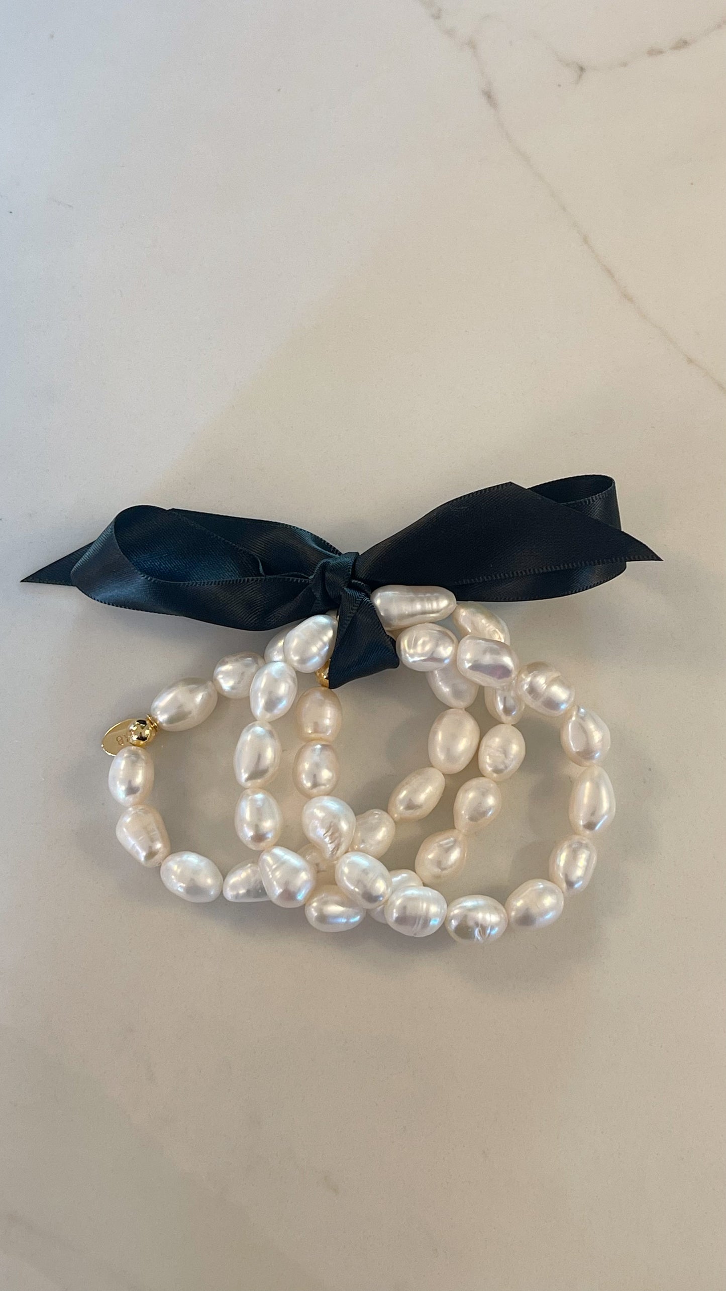 Triple Pearl Bracelets - White - Nikki Biedes (Set of 3)