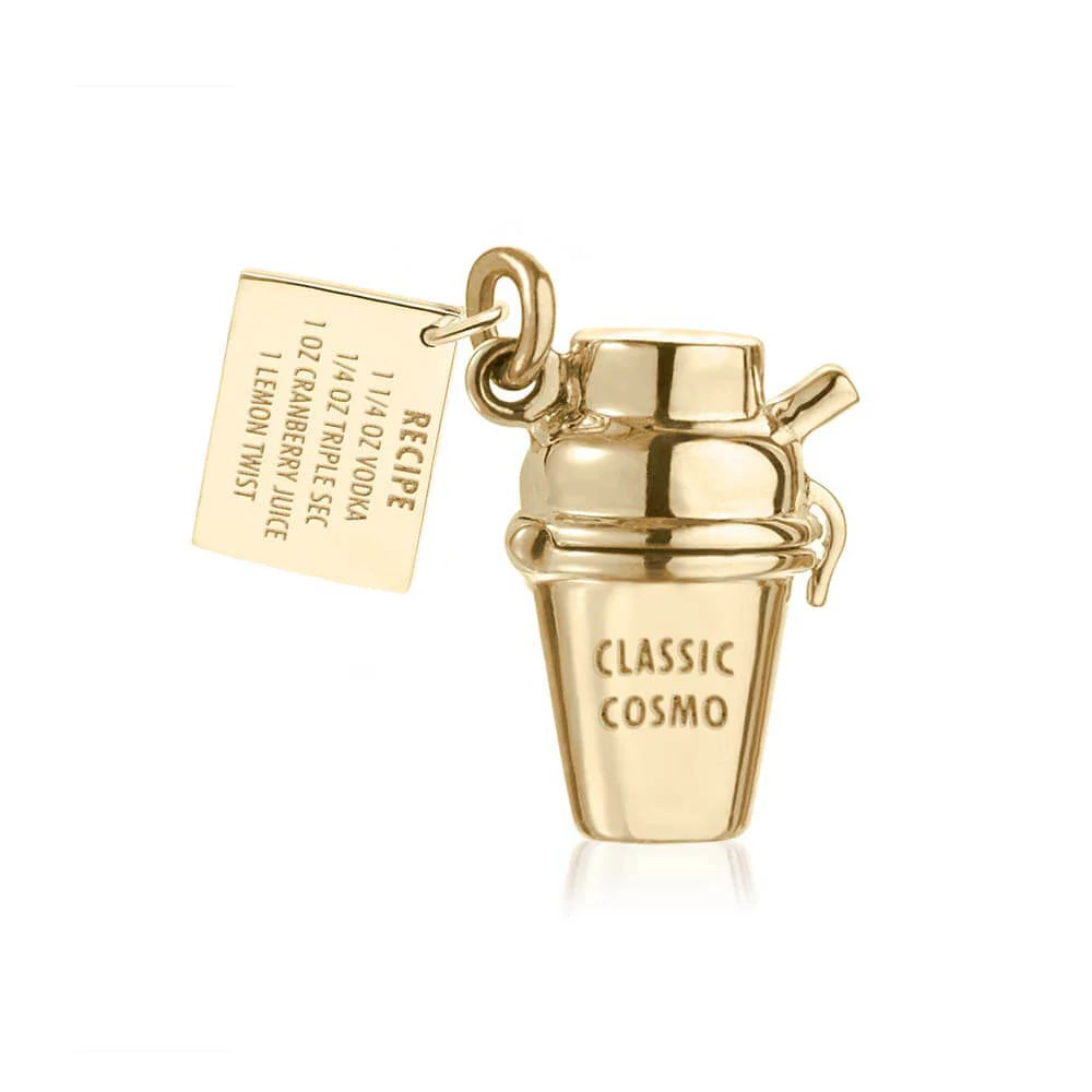 Cosmo Cocktail Shaker Charm - Gold Vermeil - Jet Set Candy