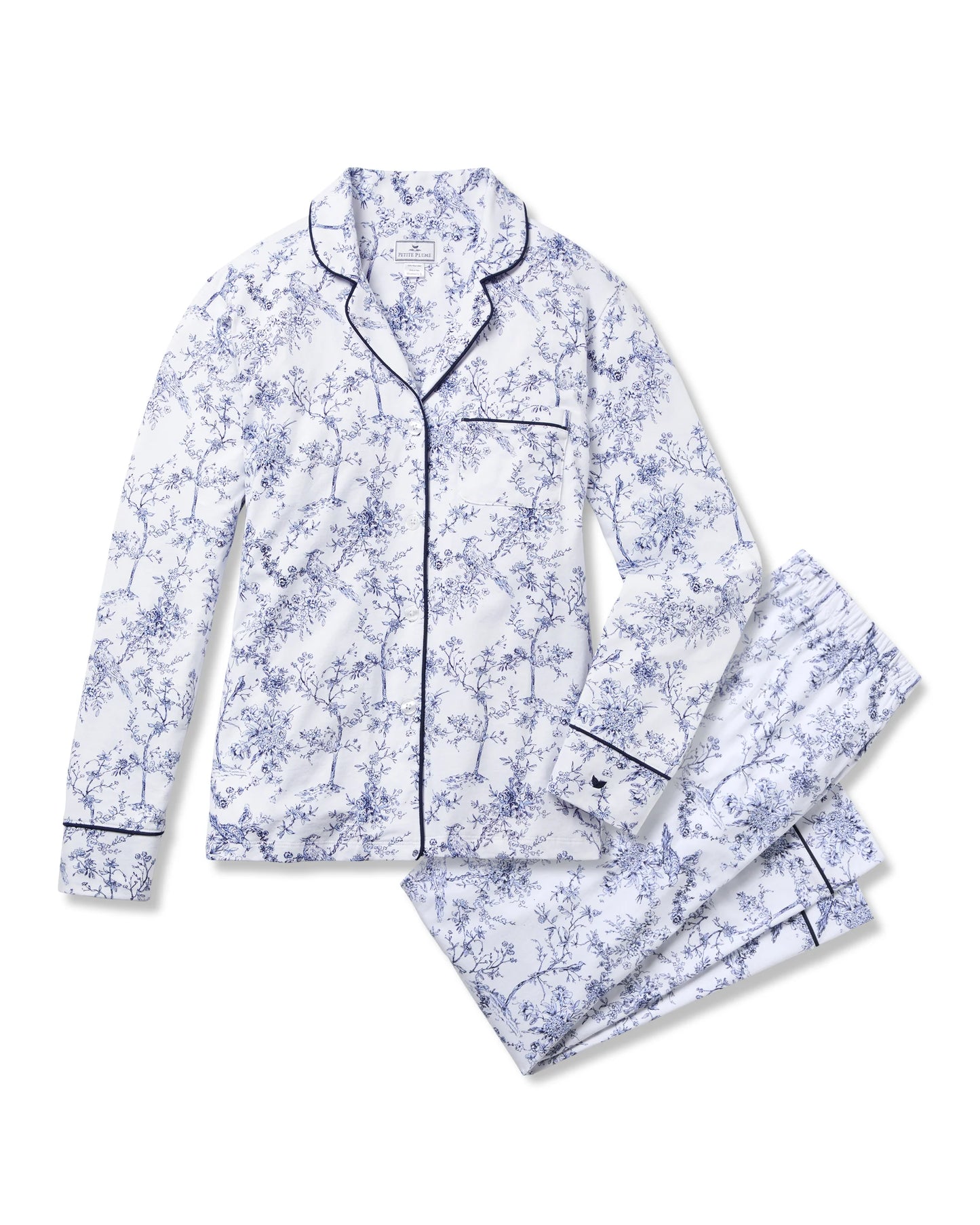Women's Pima Pajama Set in Timeless Toile- Petite Plume