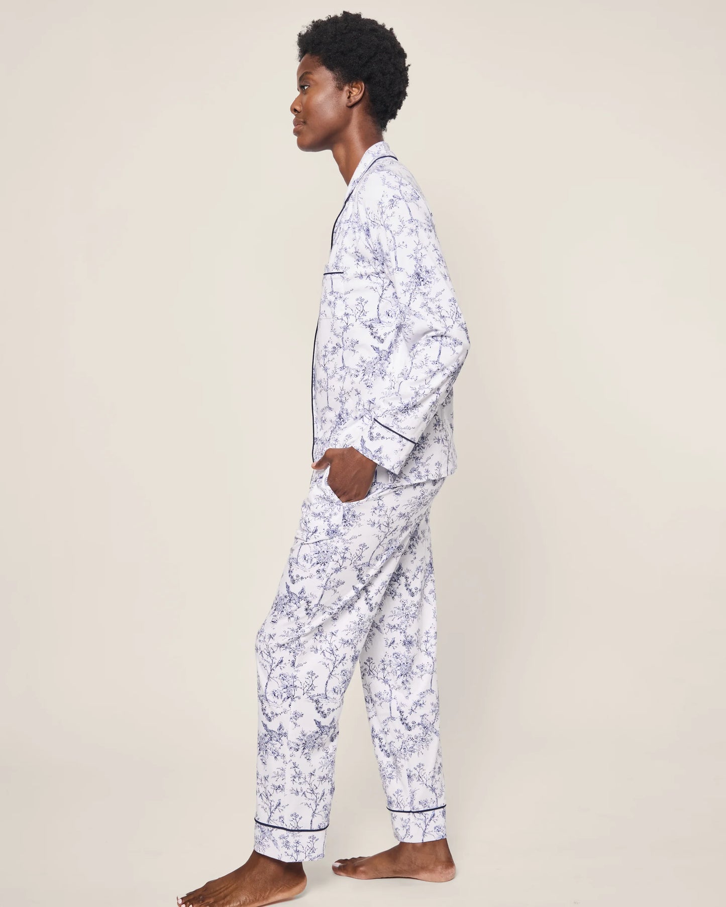 Women's Pima Pajama Set in Timeless Toile- Petite Plume