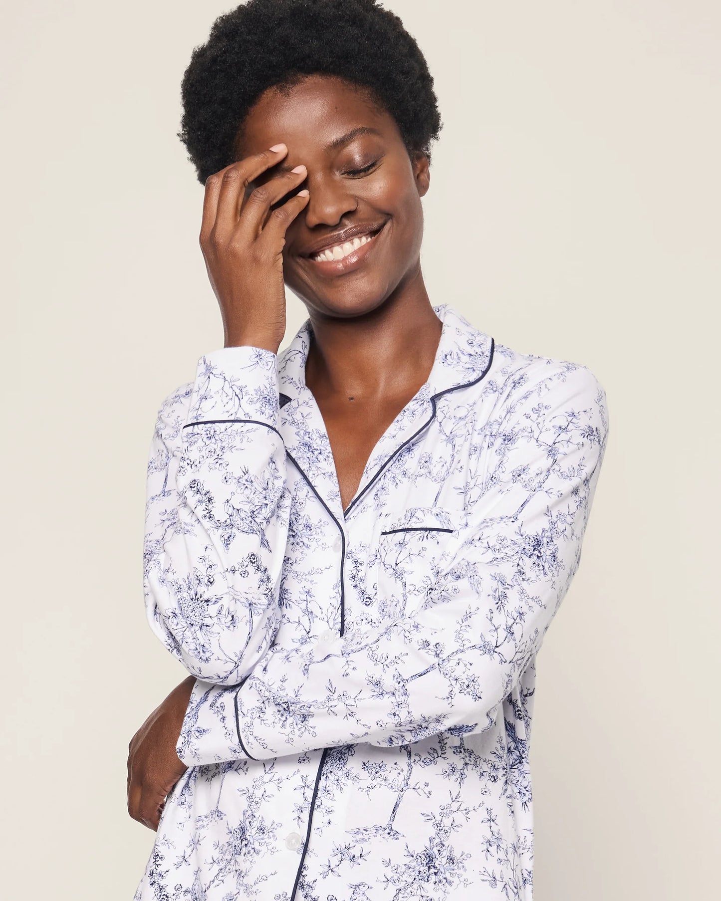 Women's Pima Pajama Set in Timeless Toile- Petite Plume