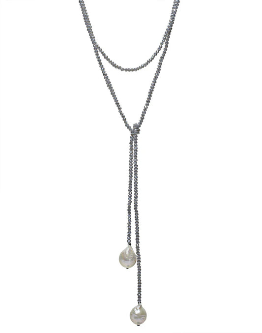 Petra Lariat Necklace - Denim - In2Design