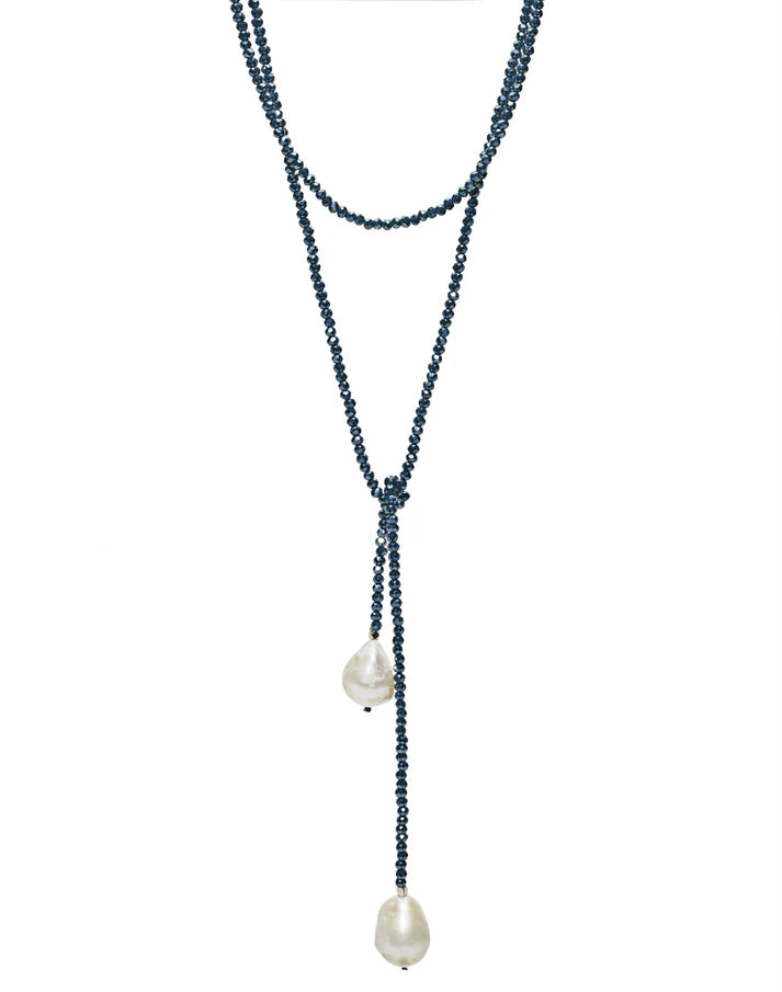 Petra Lariat Necklace - Navy - In2Design