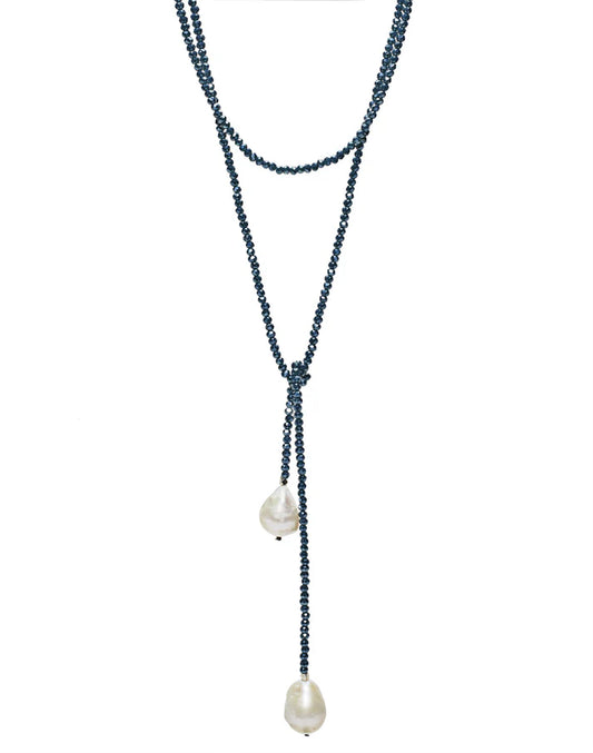 Petra Lariat Necklace - Navy - In2Design