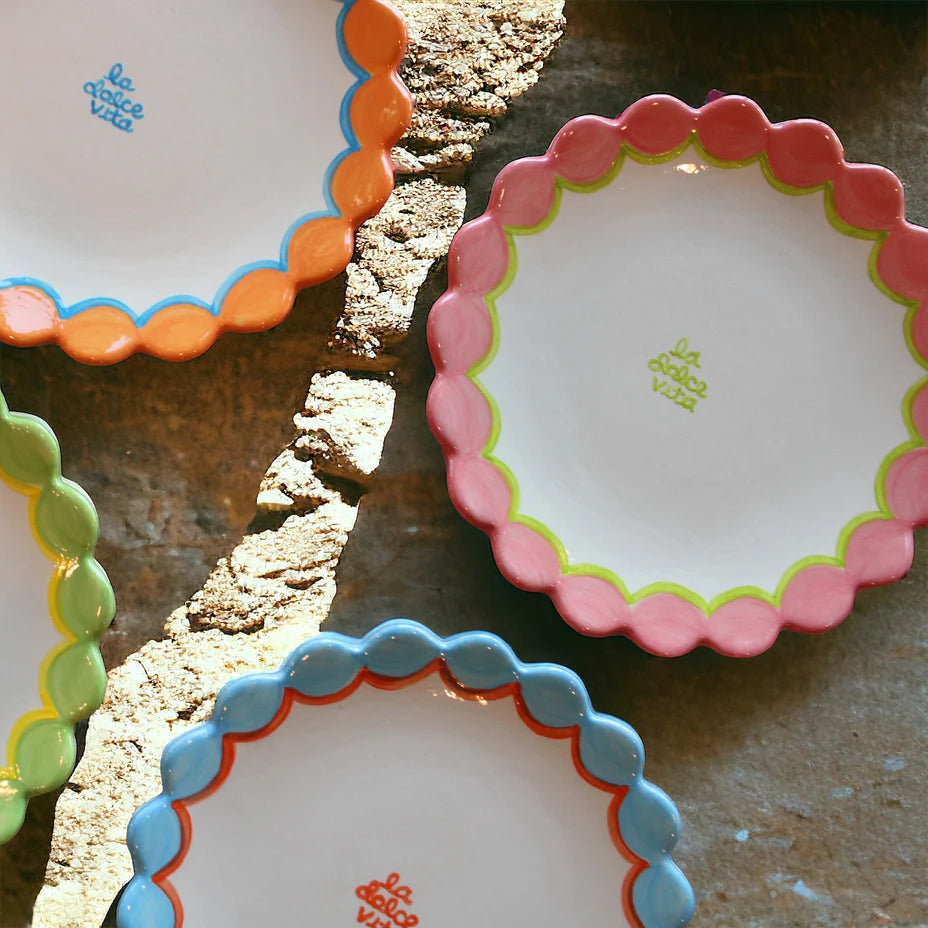 La Dolce Vita Scalloped Dessert Plate - Orange - Caitlin Rounds (Copy)