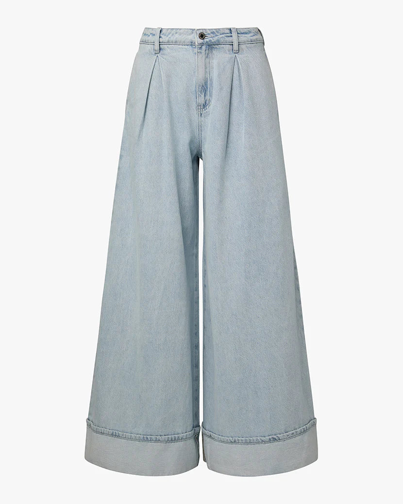 Pleated Wide Leg Jean - Light Wash - We Wore What