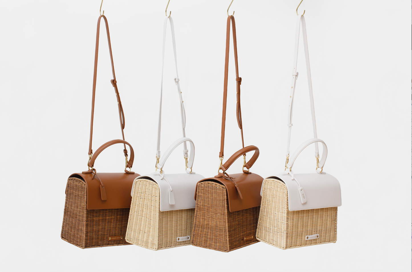 Modern Picnic Wicker Bag - White