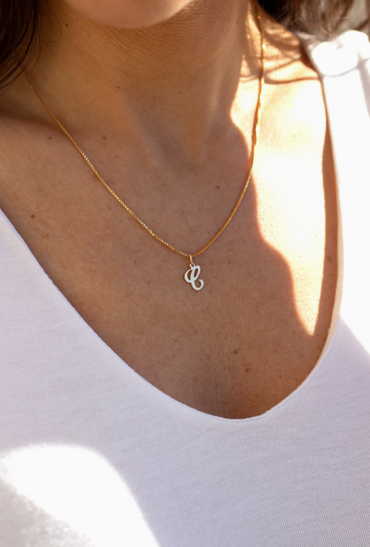 Script Initial Necklace - PERSONALIZED - Christine Elizabeth Jewelry (ALL INITIALS)