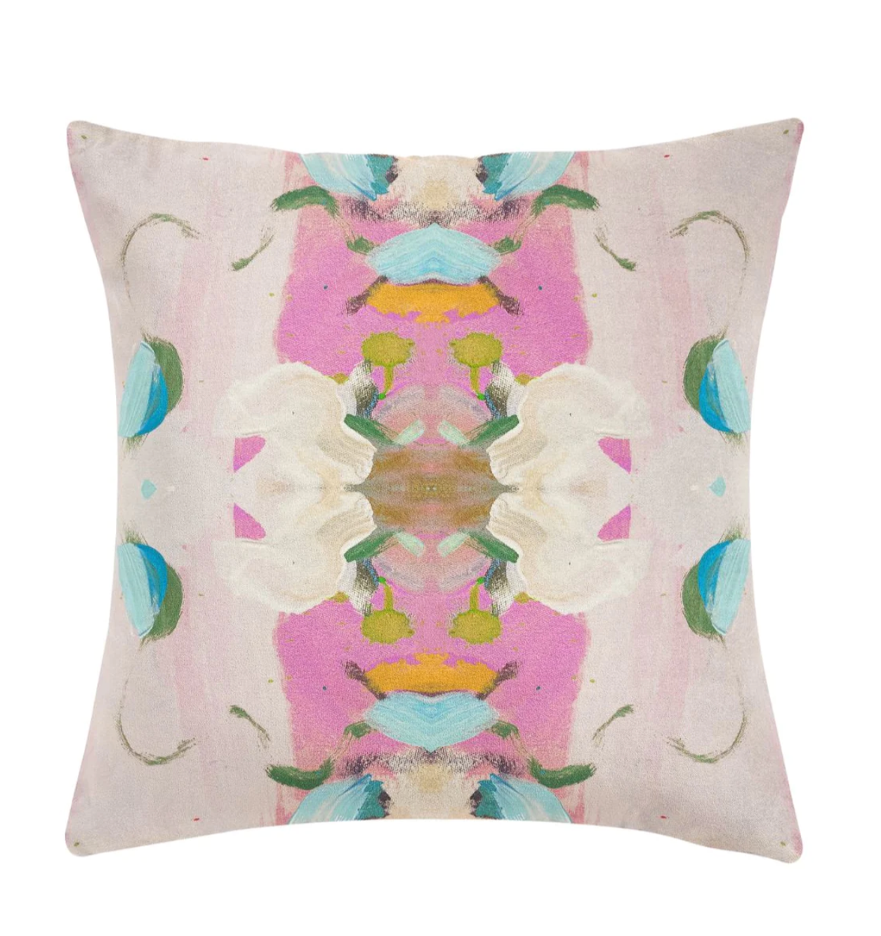 Monet’s Garden Pink 22x22 Pillow - Laura Park