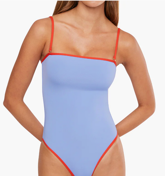 One Piece Blue/Red Swimsuit - We Wore What