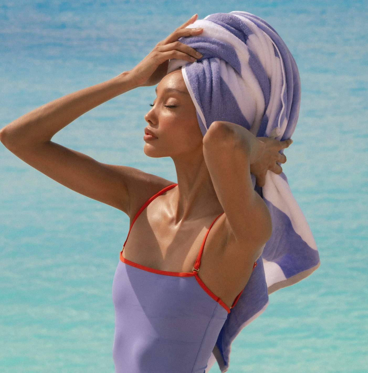 One Piece Blue/Red Swimsuit - We Wore What