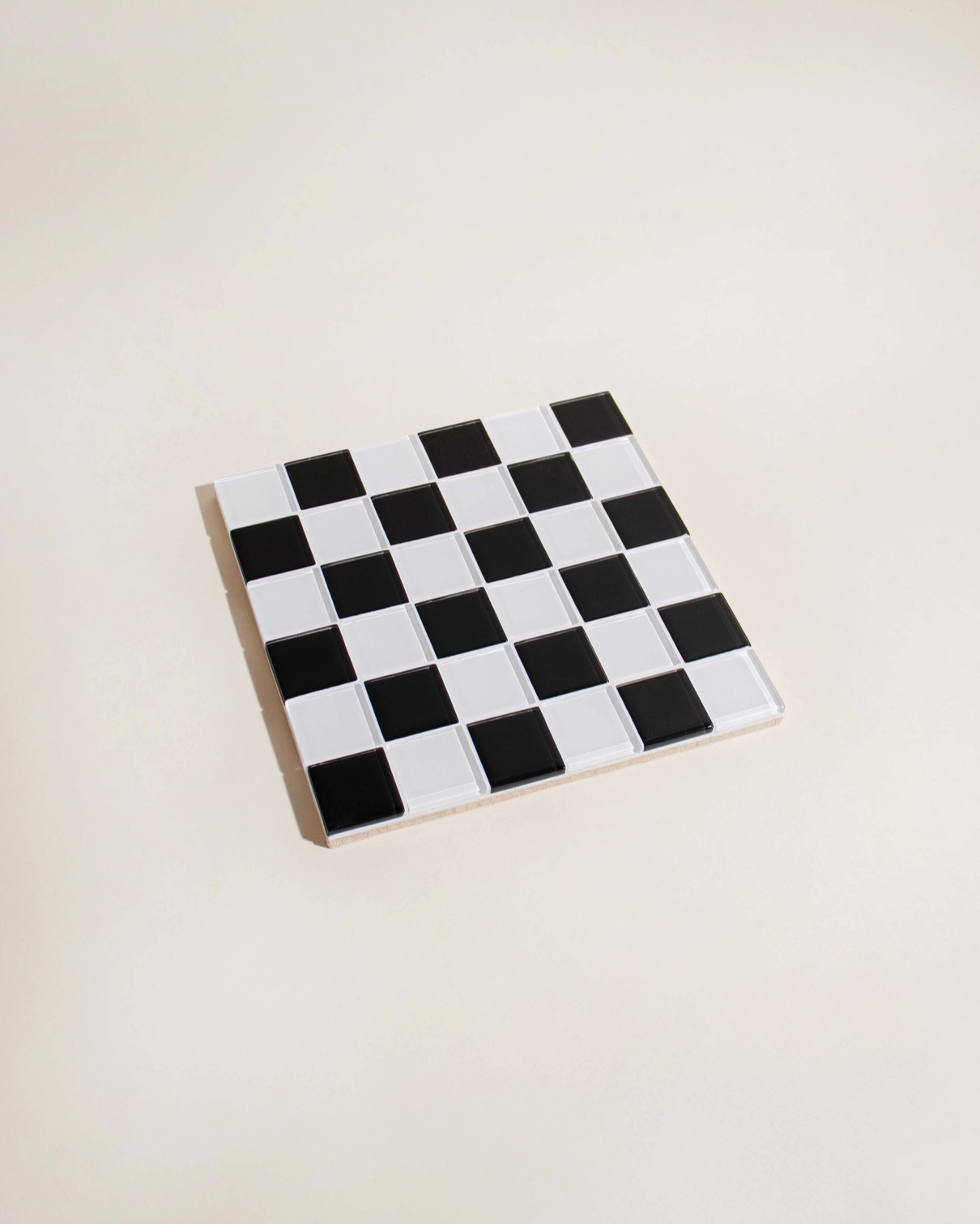 Glass Tile Tray Checkered - Black/White - Subtle Art Studios