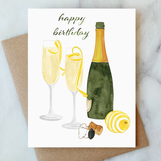 French 75 Champagne Birthday Greeting Card - Abigail Jayne