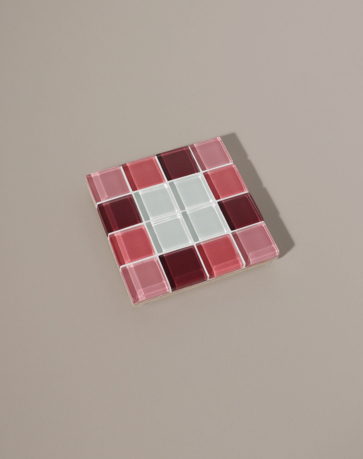 Glass Tile Coaster - Through A Window - Pink Gradient - Subtle Art Studio