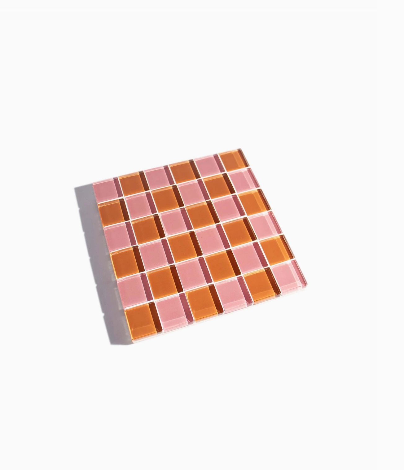 Glass Tile Decorative Tray - Sunrose Amber - Subtle Art Studios