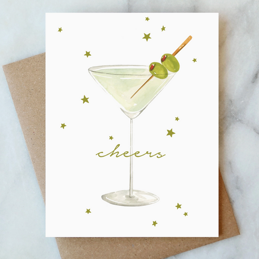 Martini Cheers Card - Abigail Jayne Design