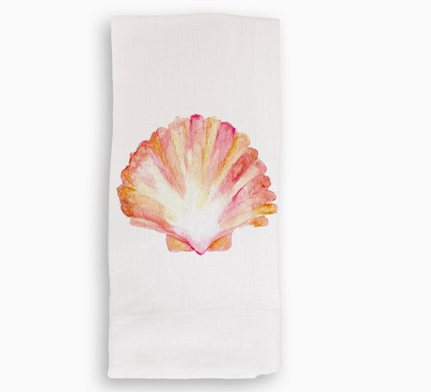 Scallop Shell Linen Tea Towel