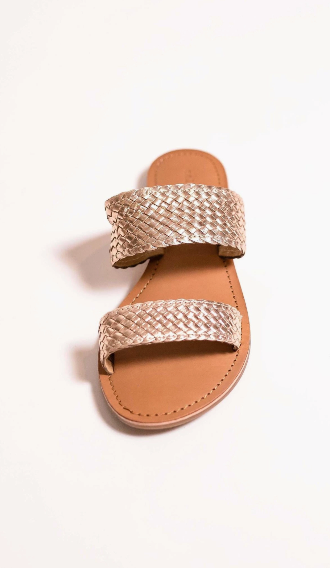 Acadia - Gold Handwoven Genuine Sandals - Salt + Umber