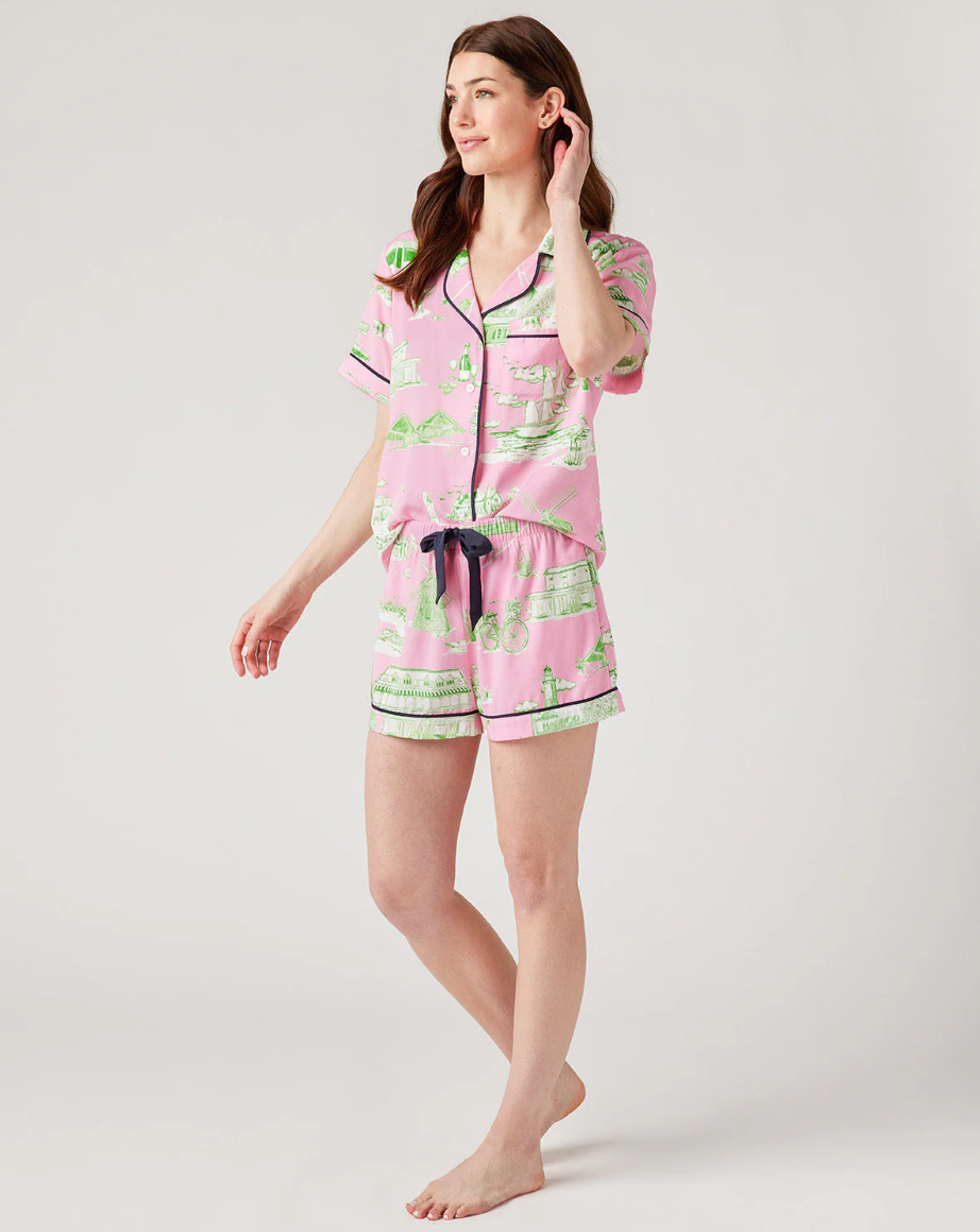 Hamptons Toile Pajama Shorts Set - Katie Kime