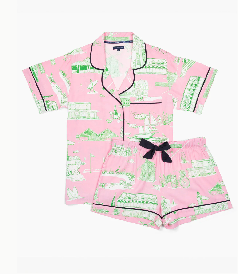 Hamptons Toile Pajama Shorts Set - Katie Kime