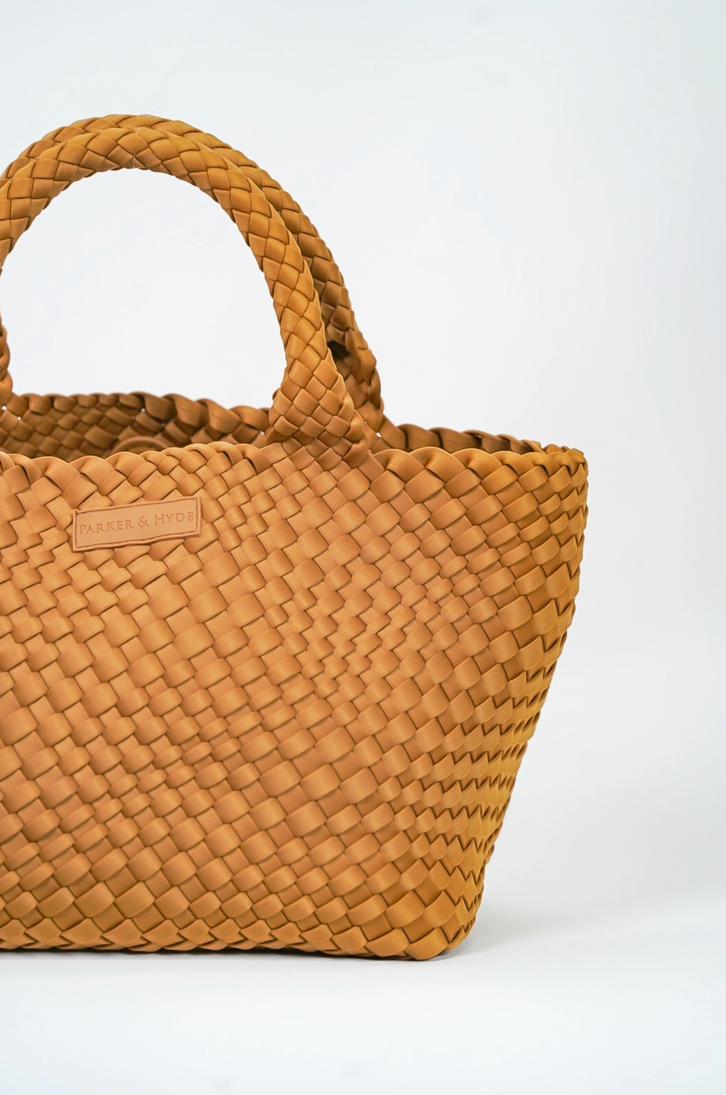 Large Camel Woven Tote - Parker & Hyde