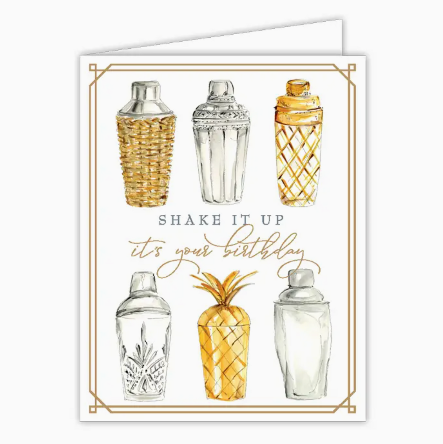 Shake It Up Its Your Birthday Cocktail Shakers Greeting Card - RosanneBeck