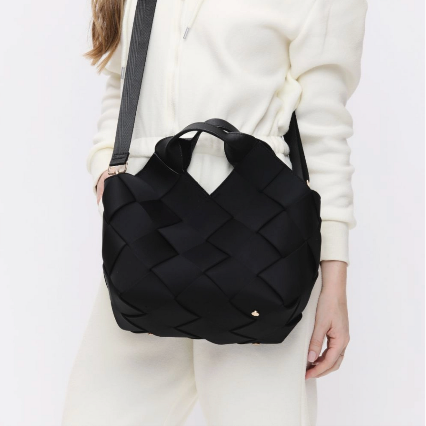 Resilience Woven Neoprene Tote - Black - Sol & Selene