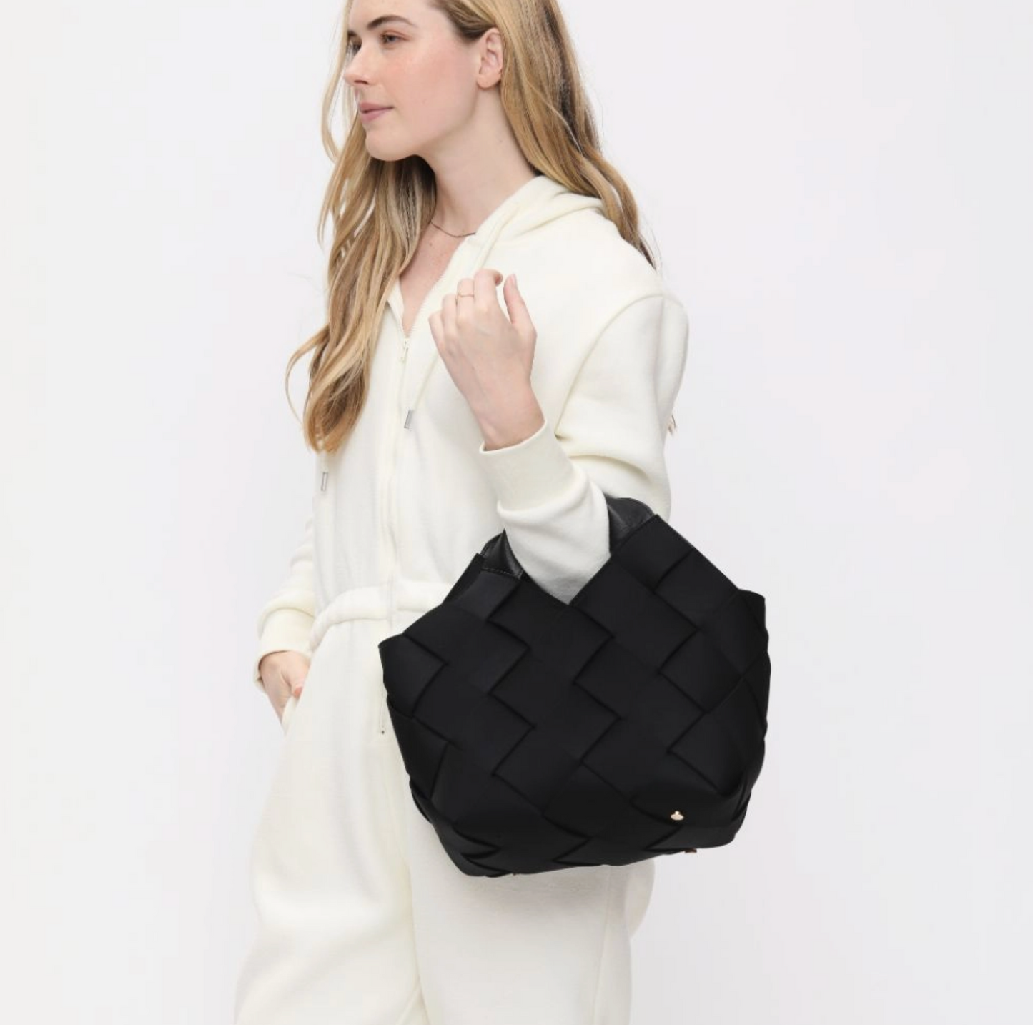 Resilience Woven Neoprene Tote - Black - Sol & Selene