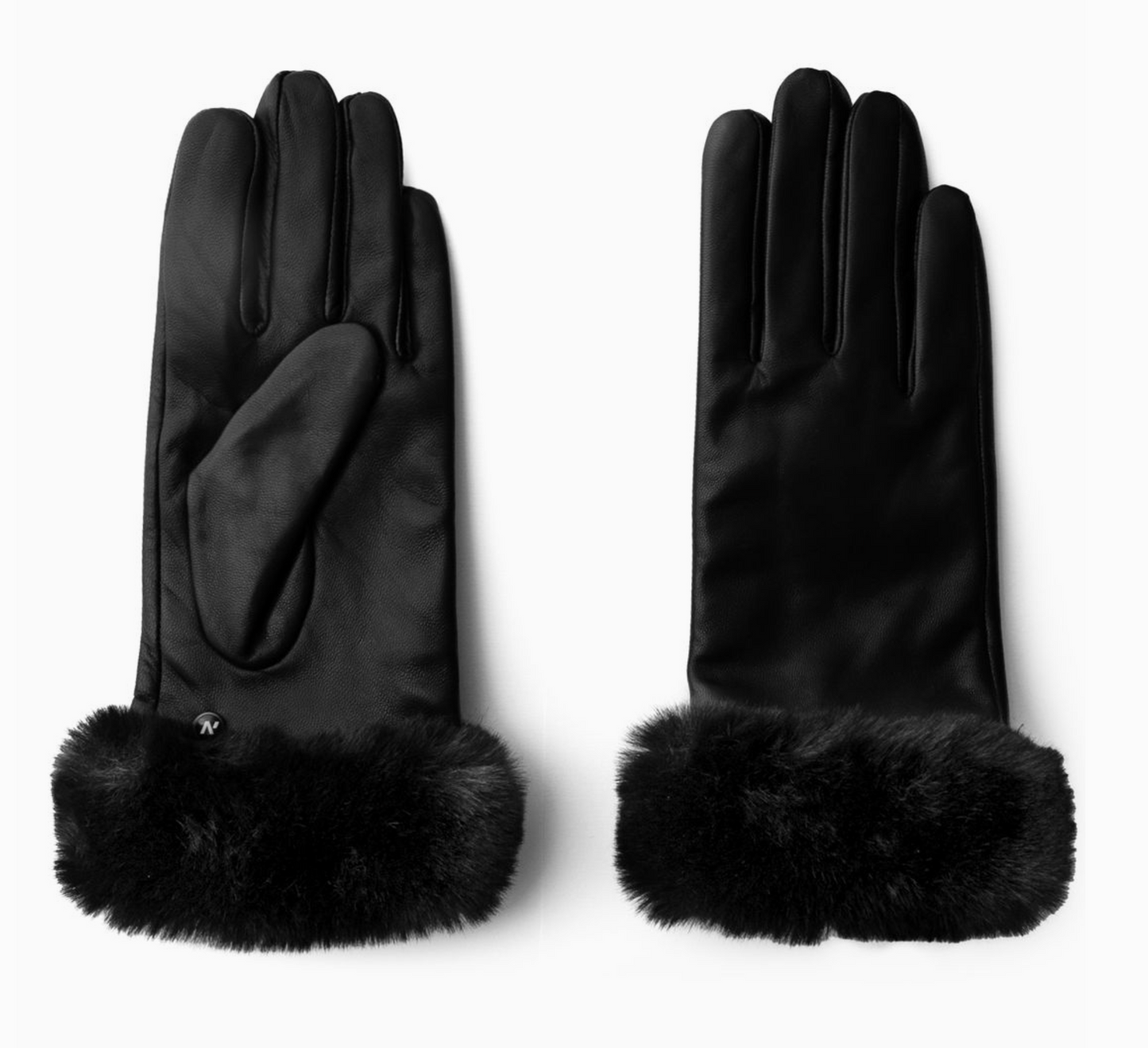 Women's Gloves - Leather + Fur - BOTH COLOR OPTIONS