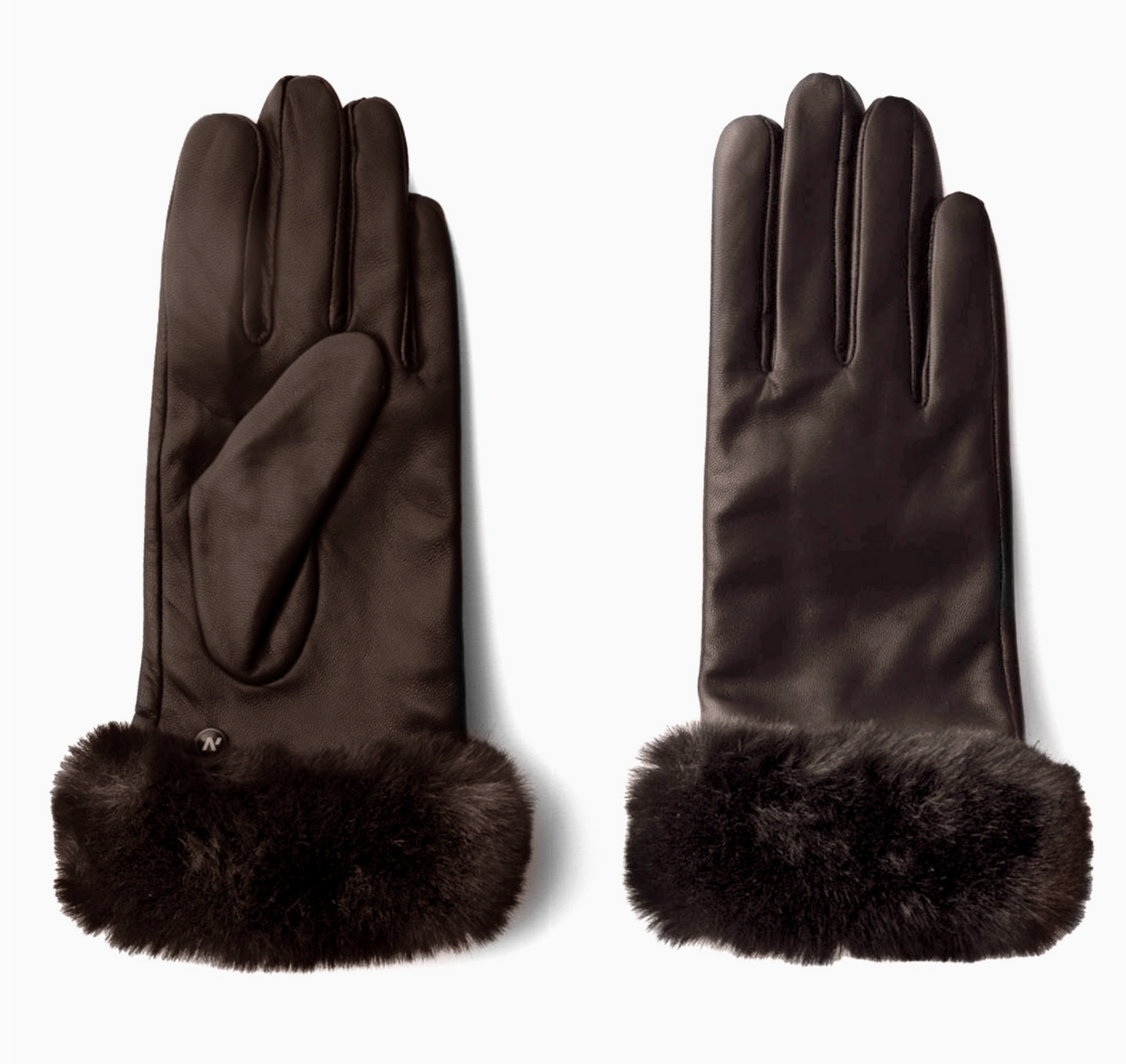 Women's Gloves - Leather + Fur - BOTH COLOR OPTIONS