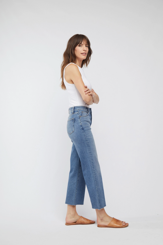 Aberdeen Ankle Crop High Rise Jean - Vintage Worn - Oliver Logan