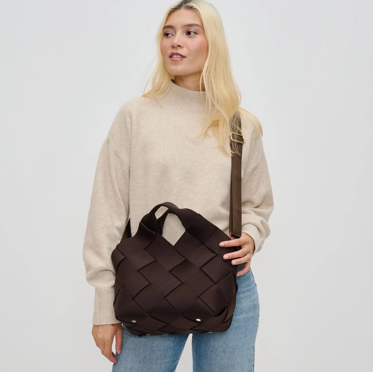 Resilience Woven Neoprene Tote - Brown - Sol & Selene