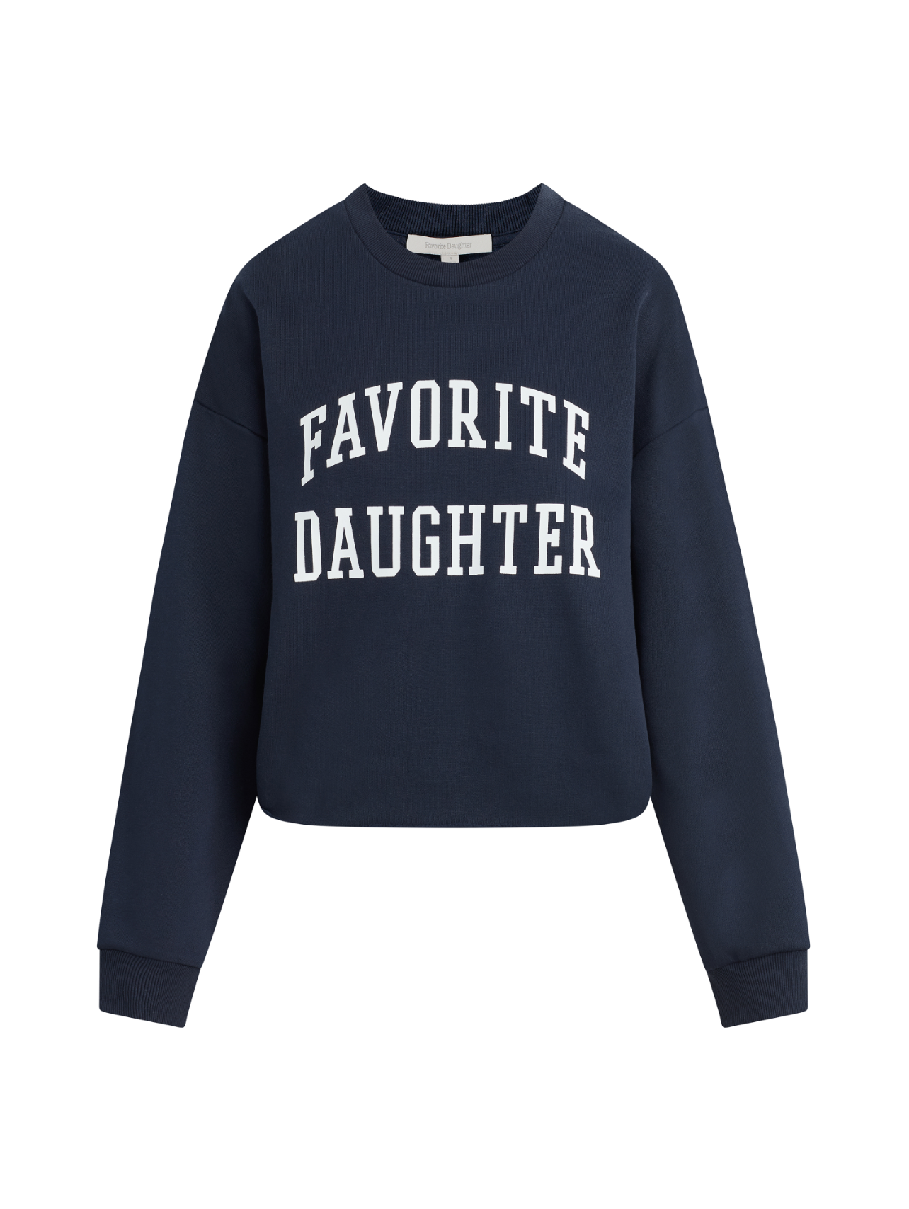 The Cropped Collegiate Sweatshirt - Navy - Favorite Daughter