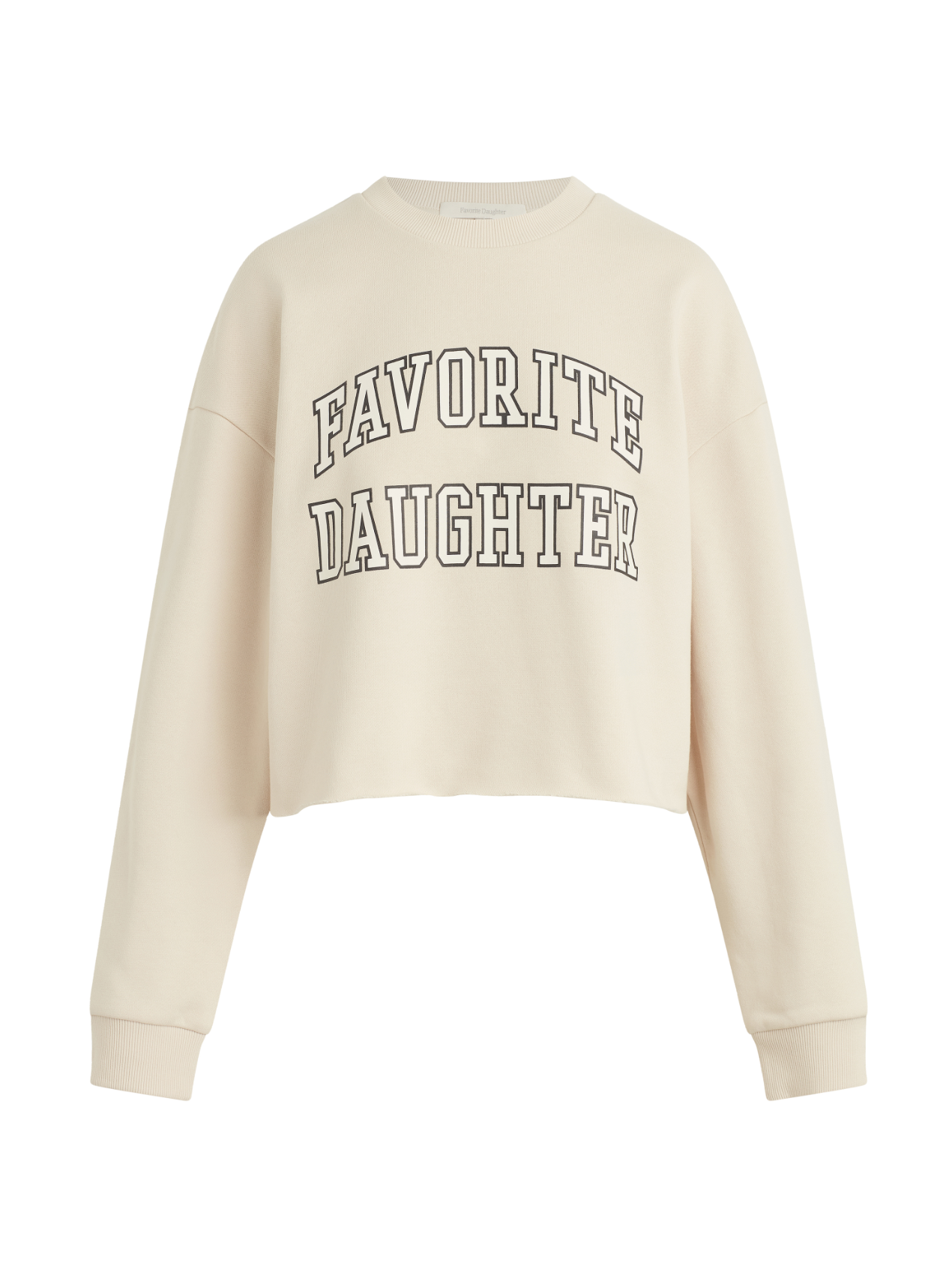 The Cropped Collegiate Sweatshirt - French Oak/Navy - Favorite Daughter