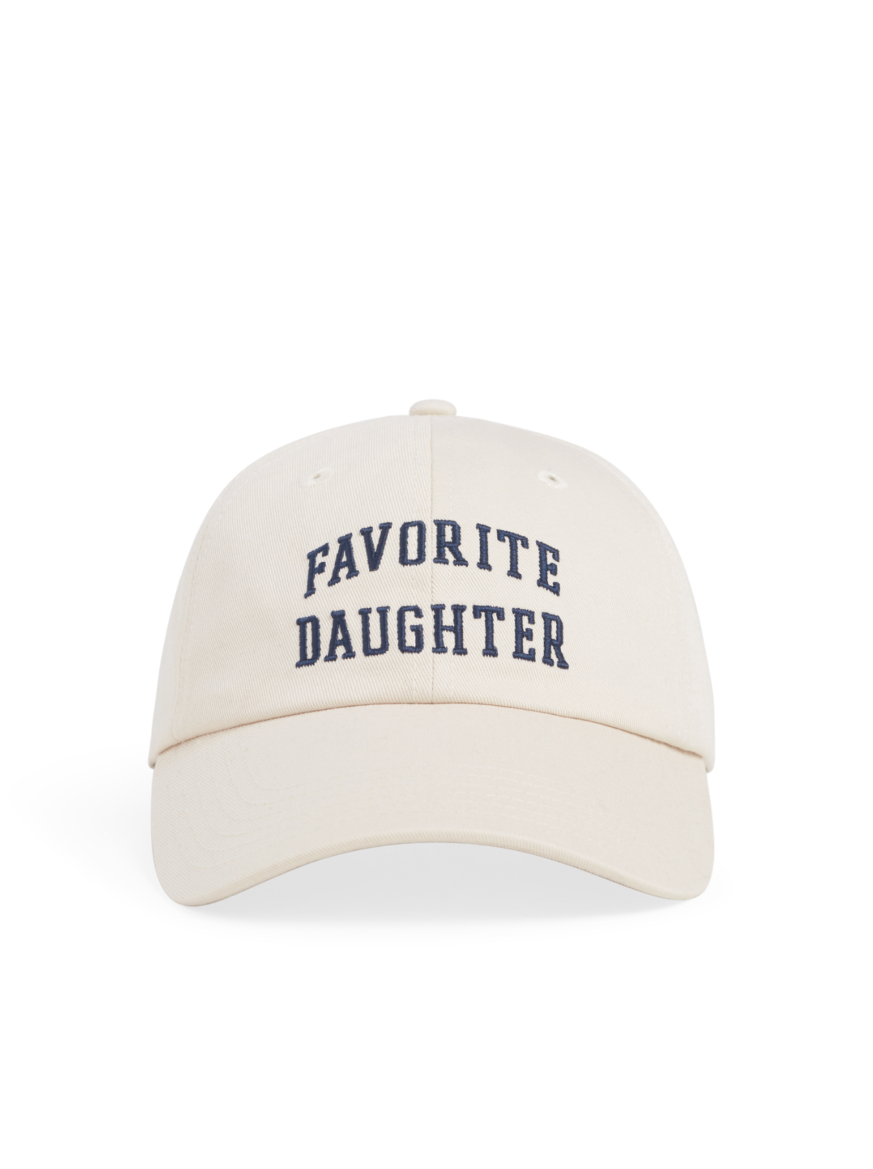All Caps Logo Baseball Hat - Khaki/Navy  - Favorite Daughter