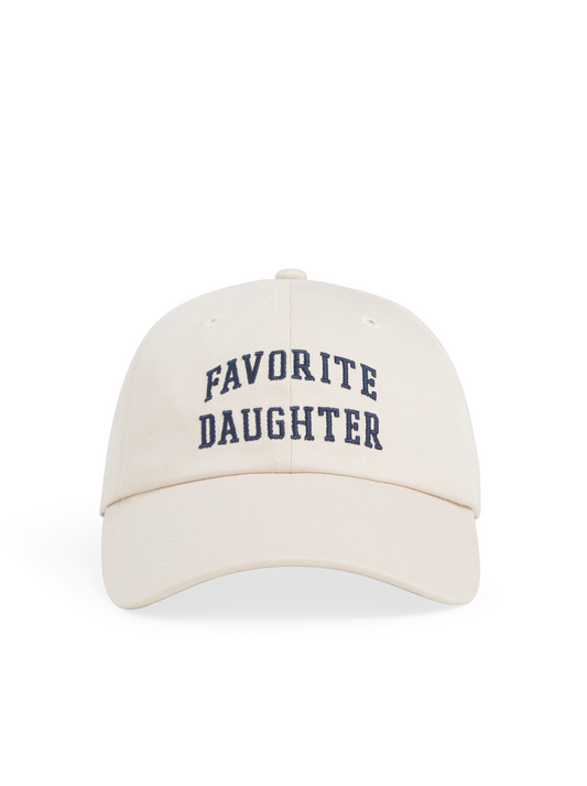 All Caps Logo Baseball Hat - Khaki/Navy  - Favorite Daughter