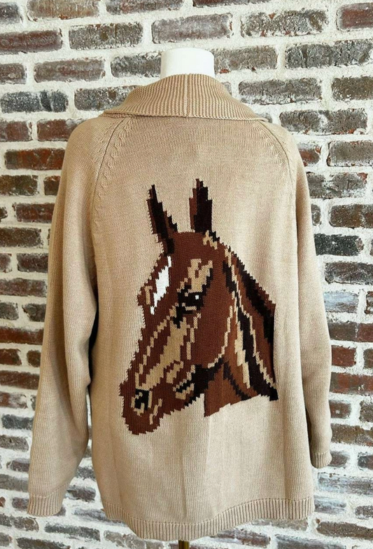 Equine Jacquard Sweater Cardigan