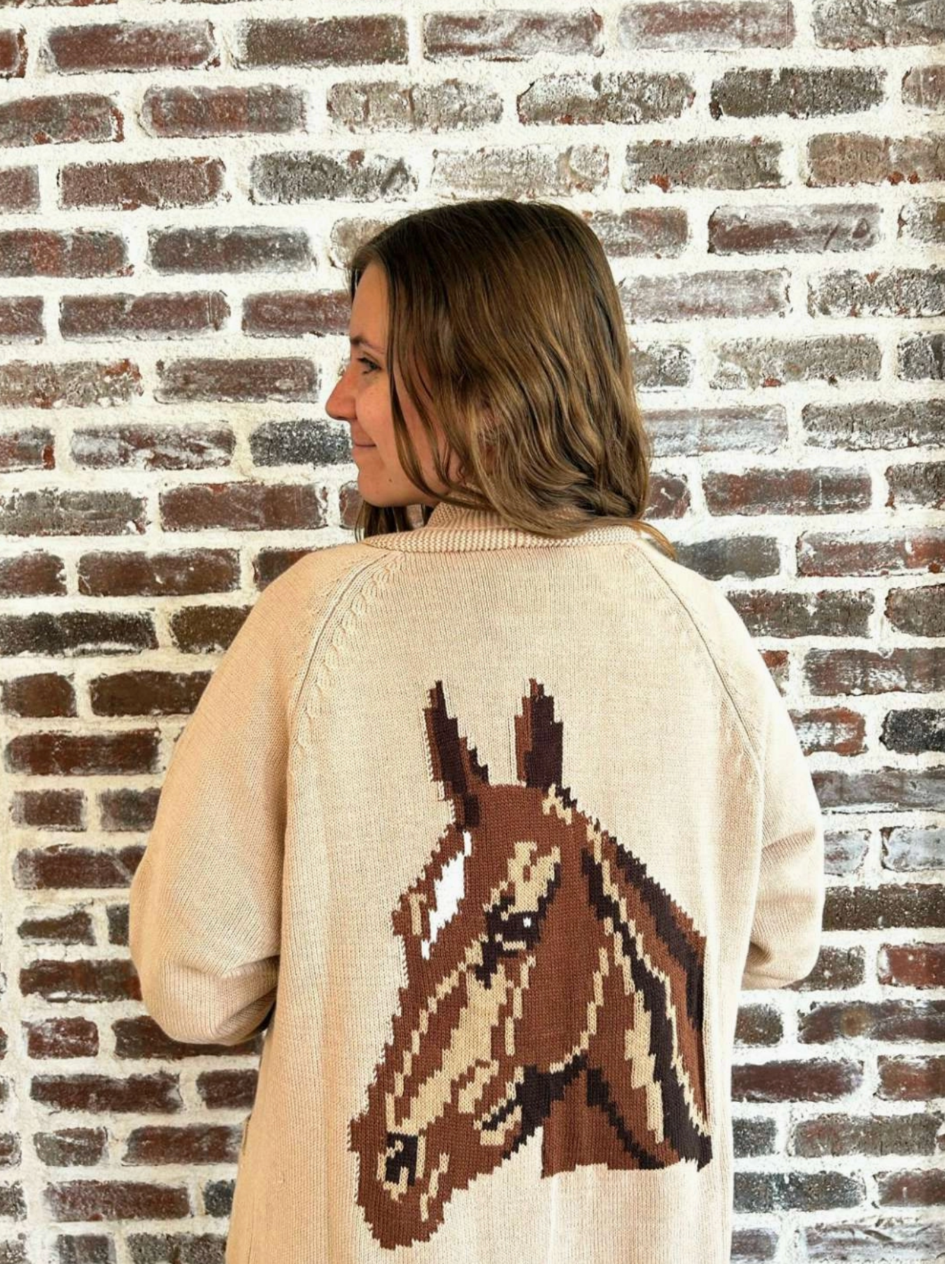 Equine Jacquard Sweater Cardigan