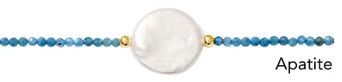 Mystic Coin Pearl Gemstone Necklace - Gold Fill - Apatite - Kaylie Dawn