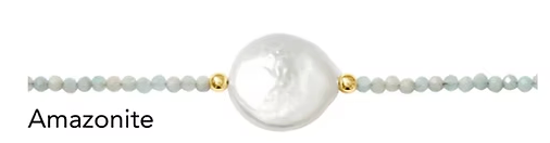 Mystic Coin Pearl Gemstone Necklace - Gold Fill - Amazonite - Kaylie Dawn