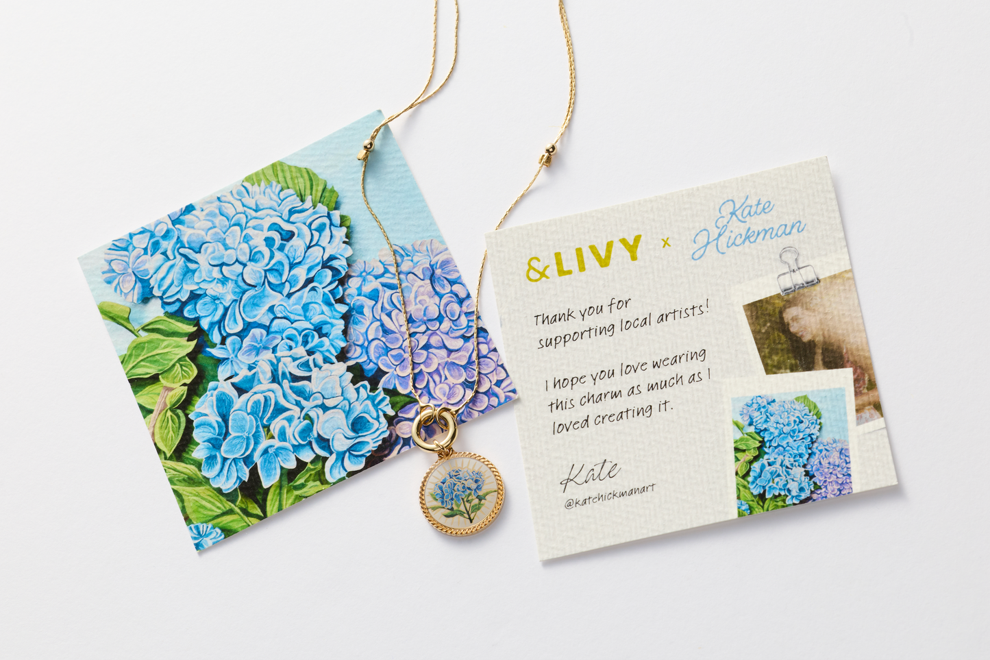 Kate's Hydrangea Necklace - Silver or Gold - Kate Hickman x And Livy
