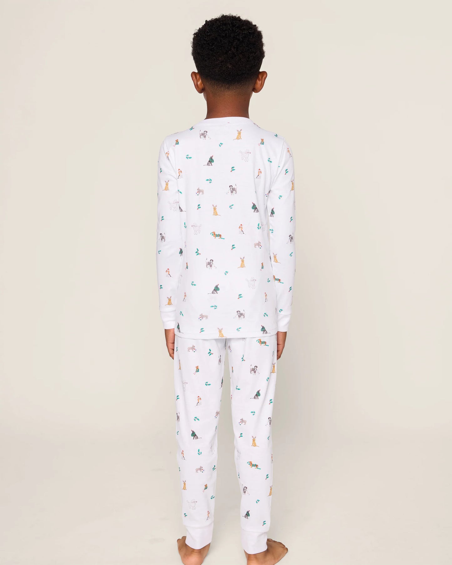 Kid's Pima Snug Fit Pajama Set in Jingle Paws - Petite Plume