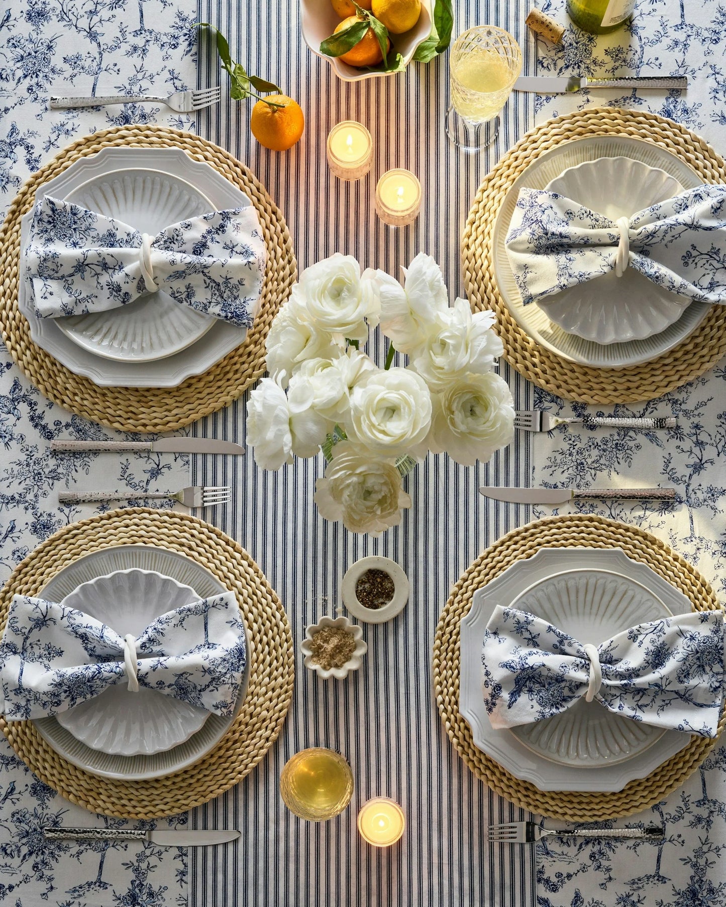 Signature Twill Napkins in Timeless Toile (Set of 4) - Petite Plume