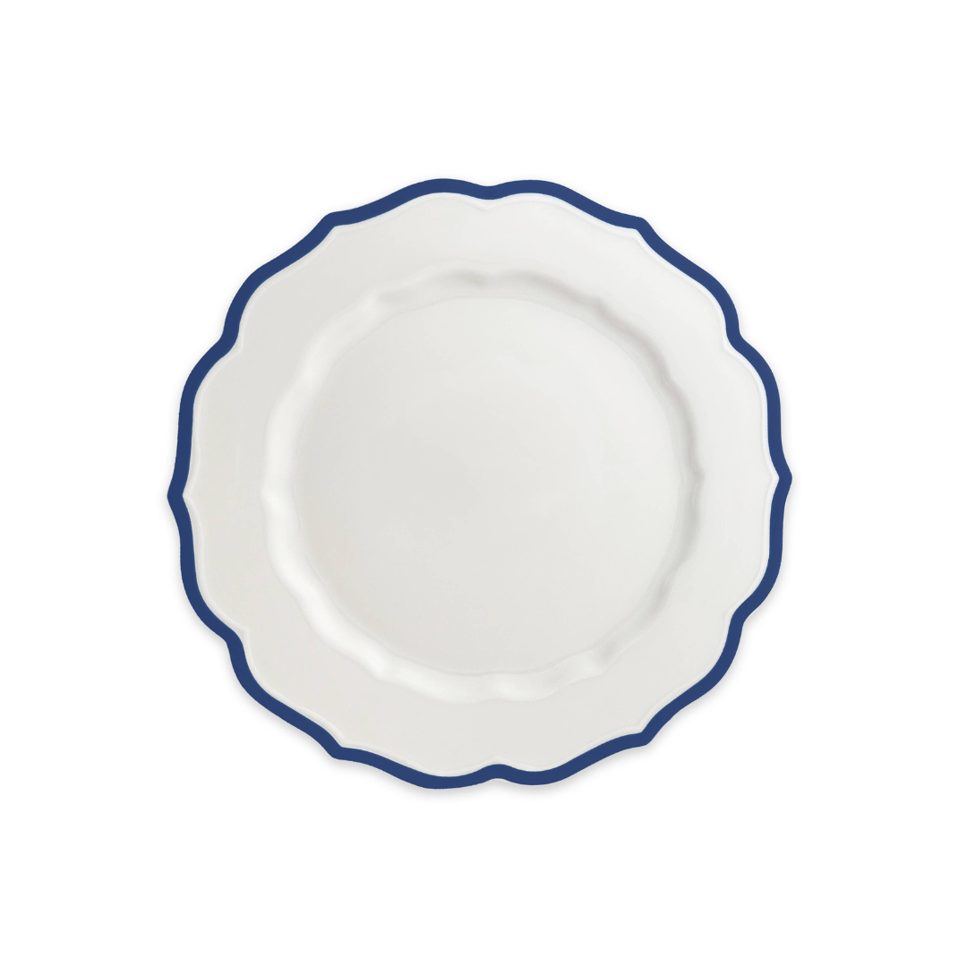 Stella Scalloped Blue Dinner Plate - Caskata