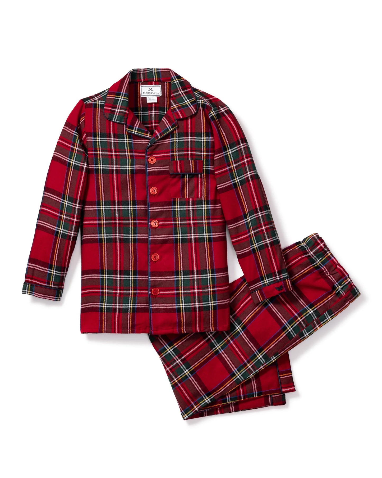 Kid's Twill Pajama Set in Imperial Tartan - Petite Plume