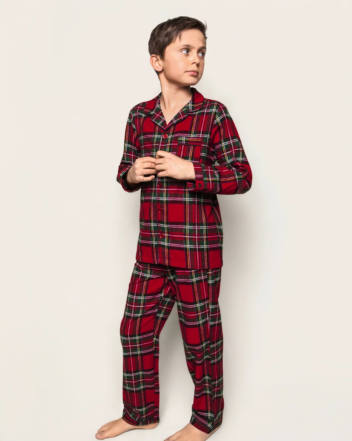 Kid's Twill Pajama Set in Imperial Tartan - Petite Plume