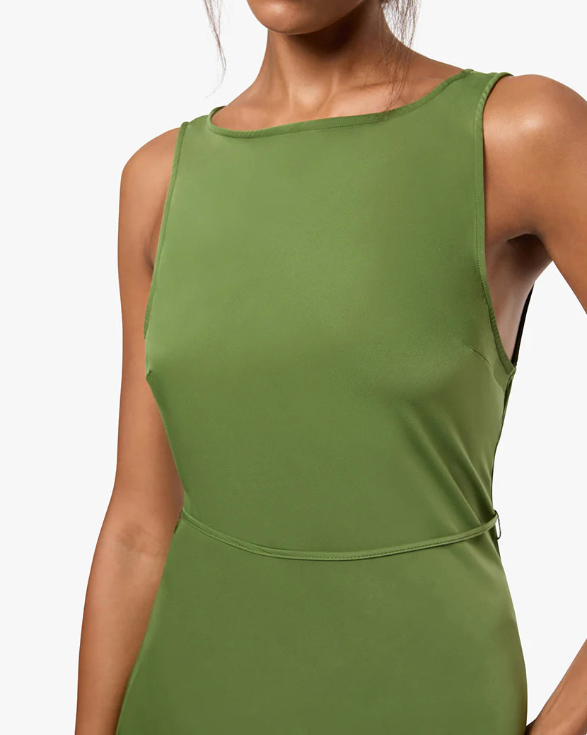 Boat Neck Slip Dress - Hunter Green - We Wore What