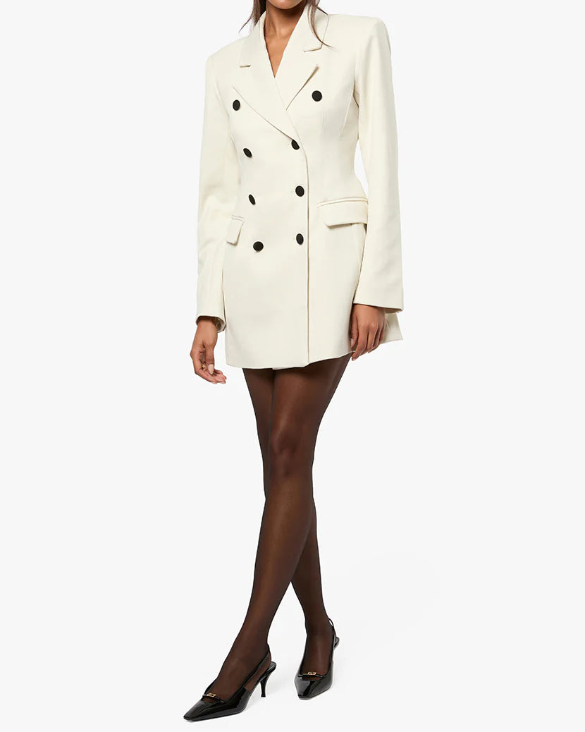 Peplum Blazer Mini Dress - Ivory - We Wore What