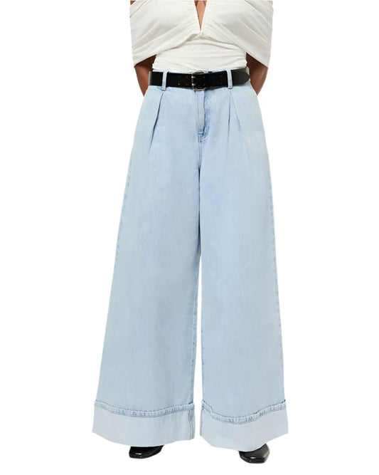 Pleated Wide Leg Jean - Light Wash - We Wore What